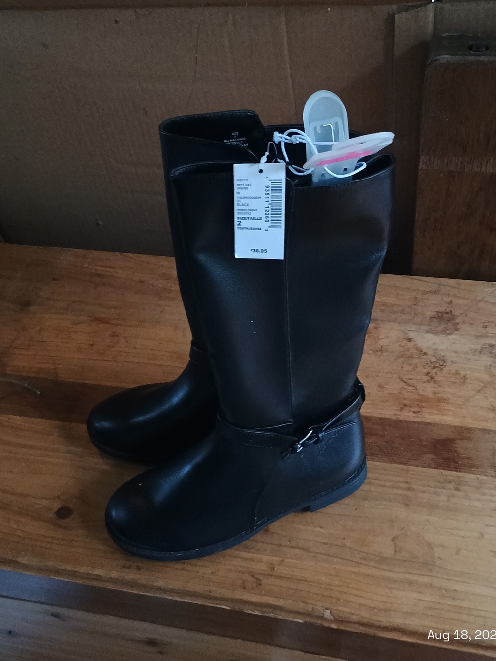 The Children's Place Black Tall Zip Boots for Girls Size 2 - Picture 6 of 8